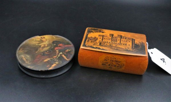 05 - 4.1_Antique Mauchline ware box and hand painted snuff box_97560