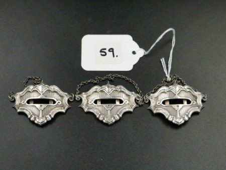 05 - 59.1_x3 rare silver plated decanter labels by Christofle of France_97615