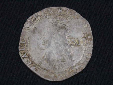 05 - 65.1_Charles II Hammered Issue Shilling MM Crown Coin_95623