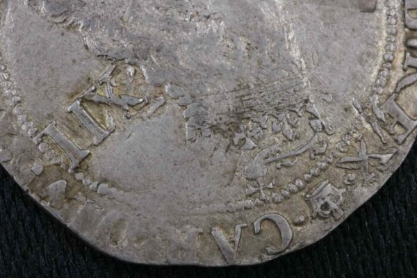 05 - 65.7_Charles II Hammered Issue Shilling MM Crown Coin_95623