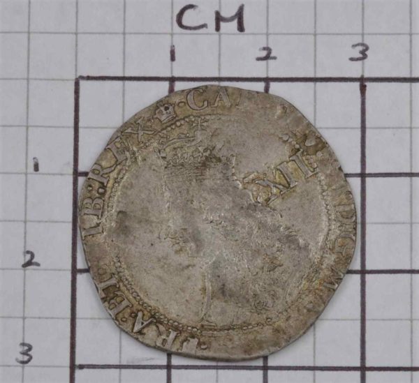 05 - 65.8_Charles II Hammered Issue Shilling MM Crown Coin_95623