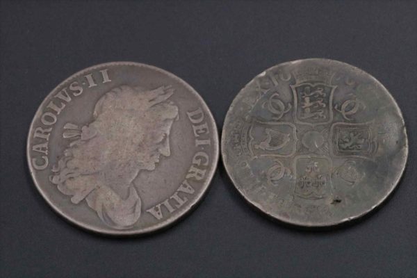 05 - 66.1_Charles II Crowns x 2 1676 Coins_95624