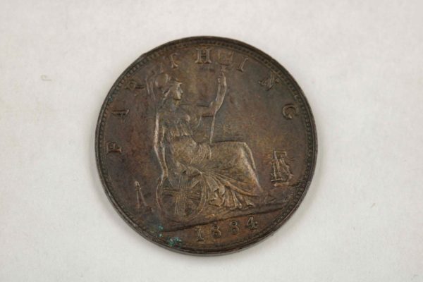 05 - 89.4_Victoria 1884 Farthing George III 1807 and King Charles II Coin 1674_98329