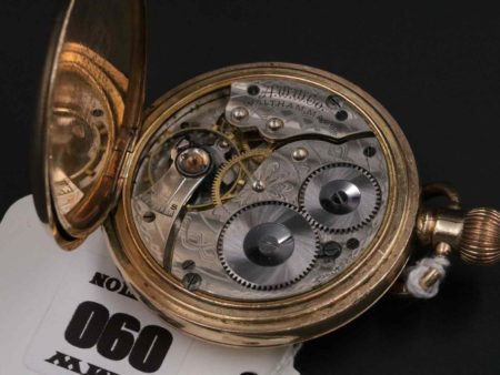05 - 90.1_Gold Plated Waltham Pocket Watch Half Hunter_95648